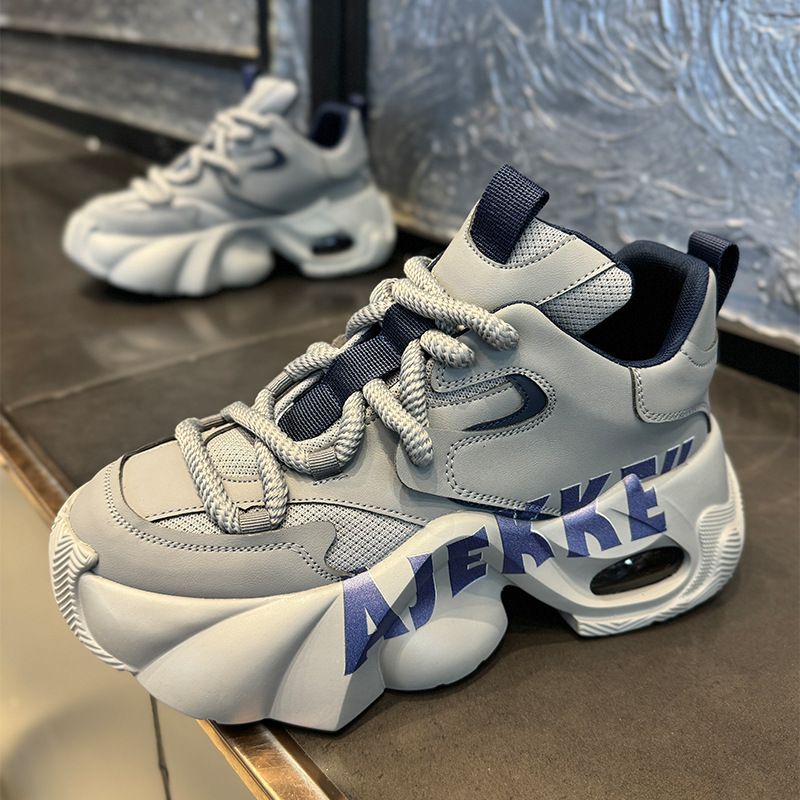 Scarpe da uomo con suola spessa, comode, casual, alla moda e alla moda, con cuscino d'aria, primavera 2024_voghion.com