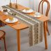Runner da tavolo a righe di lusso - Tessuto jacquard di alta qualità, decorazione da pranzo antipolvere per tavoli da 6 piedi/8 piedi, elegante copertura per tavolino e credenza_voghion.com