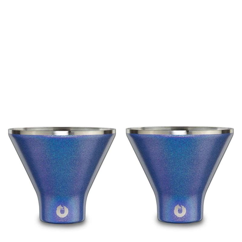 Stainless Steel Martini Glass, Set Of 2 - Shimmer Blue_voghion.com