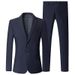 Men's Clothing Men's Slim Fit Business Suit Set - Classic Two-Piece Blazer & Trousers For Office & Formal Occasions_voghion.com