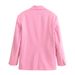 Blazer oversize da donna con spalline - Giacca a maniche lunghe con revers a lancia alla moda in rosa e corallo_voghion.com