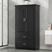 Tall Bathroom Storage Cabinet, Cabinet With Two Doors And Drawers, Adjustable Shelf, MDF Board_voghion.com