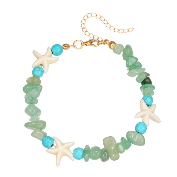 Sommer Strand Seestern Türkis Unregelmäßigen Natürlichen Kristall Perlen Armband Für Frauen Böhmischen Schmuck_voghion.com
