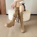2025 Autumn Wasteland Style Tassel Knight Thick Heel Over-the-Knee Long Slimming Pile Mid-Calf Boots For Women_voghion.com