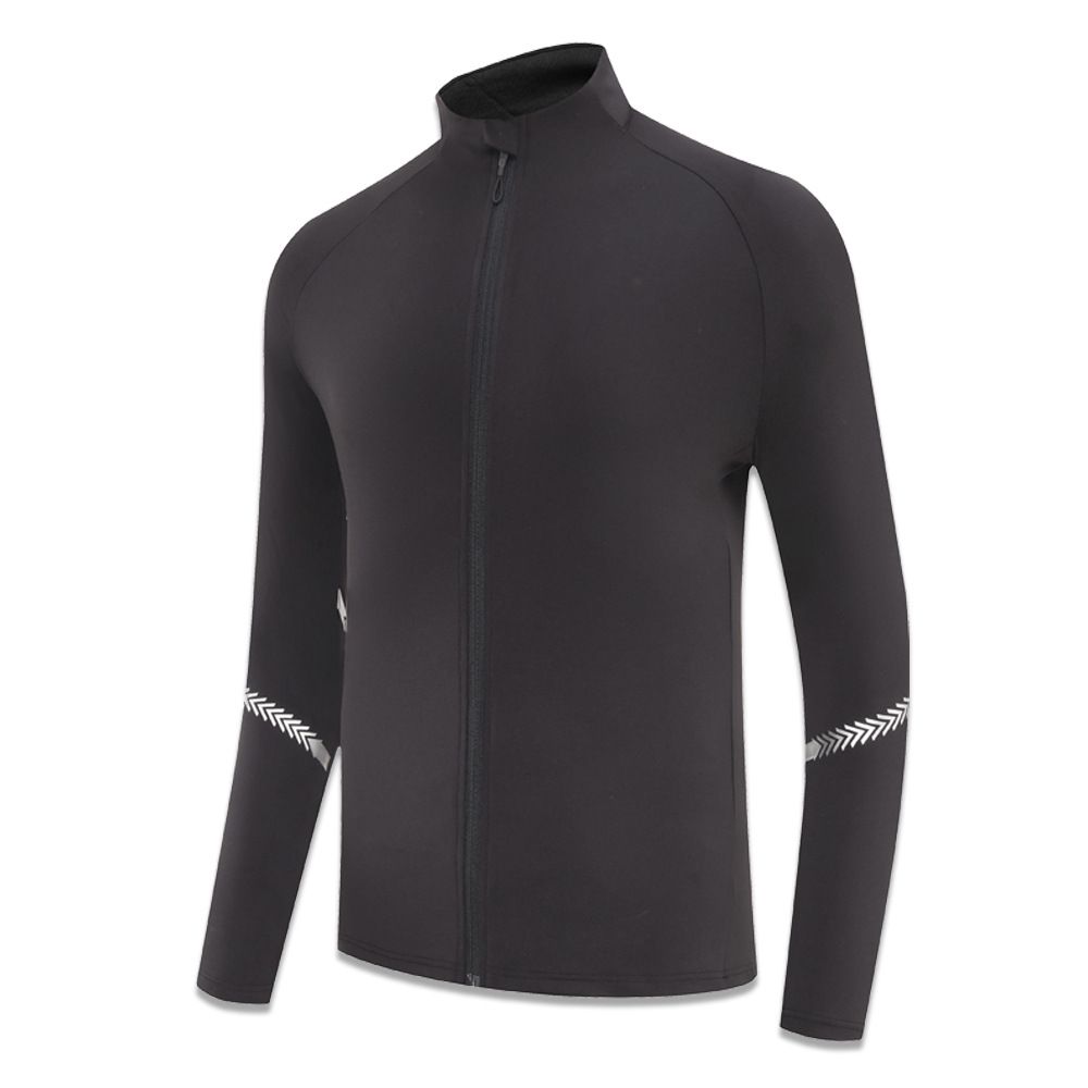 KOOSSOASIS Men's Spring/Autumn Elastic Long-Sleeved Fitness Jacket, Casual Sports Running Stand Collar Zipper Quick-Drying Elastic Top_voghion.com