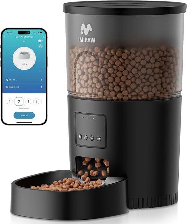 IMIPAW Futterautomat Katze, 5G | 2.4G WiFi Katzenfutter Automat, APP-Steuerung Futterspender Für Katzen und Hunde, 1-10 Mahlzeiten Pro Tag, Der Idea_voghion.com