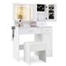 Makeup Vanity Desk With Mirror And Lights Dressing Table And Stool Set_voghion.com