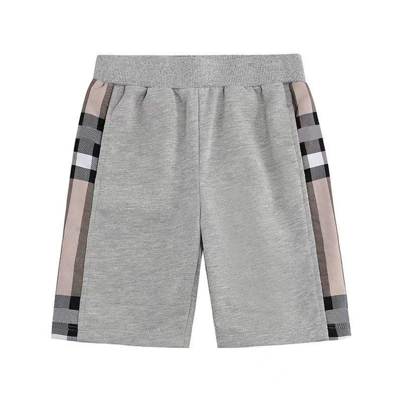 Jungen 2025 Frühling Sommer Neue Plaid Color-Block Einfache Mode Sport Baumwolle Mittellange Fünf-Punkt-Studentenhose_voghion.com