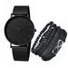 Nuovo orologio da uomo casual alla moda con cintura in rete all'ingrosso semplice e caldo in vendita + bracciale 4 pezzi set orologio da uomo orologio al quarzo_voghion.com