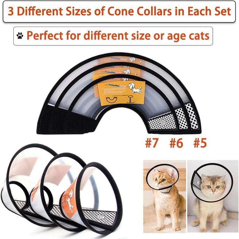 1 collier conique pour chat de compagnie, collier électronique de récupération pour cicatrisation des plaies_voghion.com