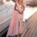 Women's Clothing pink fashionable one shoulder drag sequined jumpsuit_voghion.com