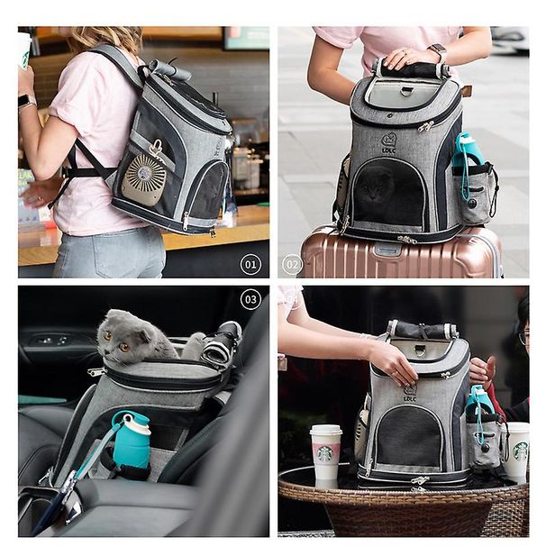 Pet Carrier Backpack Expandable Cat Backpack For Medium Dogs Large Cats Dog Carrier Bag Travel Breathable Animal Transport Bag_voghion.com