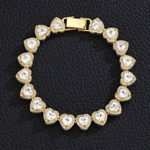 Collana con catena cubana hip hop per uomo e donna con ciondolo in zircone a forma di cuore, collana in lega per uno stile street alla moda_voghion.com