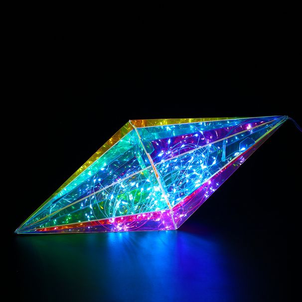 Cono a otto lati colorato a LED, piccolo ornamento da tavolo, regalo di compleanno, luce decorativa luminosa_voghion.com