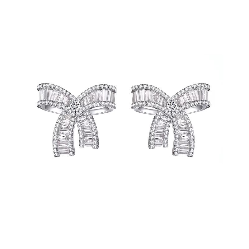 Orecchini da donna in argento S925 con fiocco ad ago, design di nicchia di lusso, luce estiva, orecchini di alta gamma_voghion.com