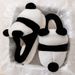 Cartoon cute panda fluffy fluffy cotton slippers home indoor warm moon soft soled shoes couples_voghion.com