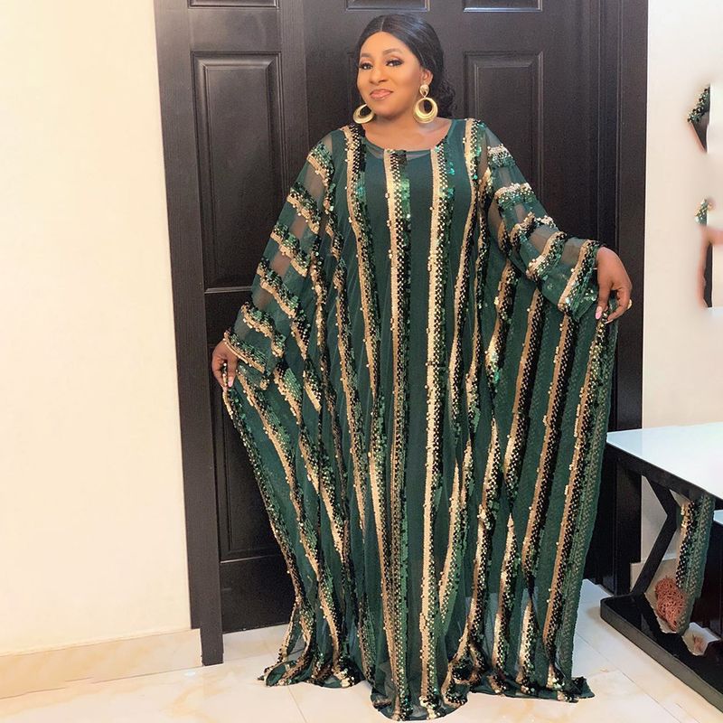 Women's Clothing  ethnic costume robe dress with large swing mesh embroidered front and back sequins with elastic vest long skirt in stock_voghion.com