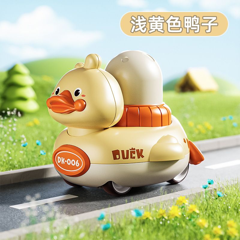 Çocuklar için Sevimli Ördek Oyuncak Eğitici Erkek Kız Bebek Hediyesi Geri Çekilebilir Küçük Karikatür Araba_voghion.com
