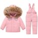Winter-Schneeanzug-Set für Kinder – warme Jacke und Hose mit Kapuze und abnehmbarem Schritt, weiche Daunenfederfüllung für Kleinkinder und Säuglinge_voghion.com