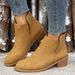 Women's shoes autumn and winter new large size suede Martin boots women's thick heel solid color women's short boots in stock one drop_voghion.com