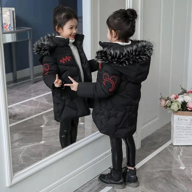 New Winter Girls' Cotton Padded Coat Thickened Medium Length Children's Cotton Padded Coat Baby Down Cotton Warm Cotton Padded Jacket_voghion.com
