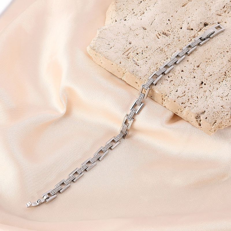 New Fashion Cuban Chain Full Zircon Light Luxury Versatile Bracelet Colorful Gemstone Elegant Copper Micro Inlaid Bangle_voghion.com