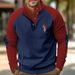 Autumn Winter American Style Men's Raglan Sleeve Casual Stand Collar Loose Corduroy Color Block Independence Day Print_voghion.com