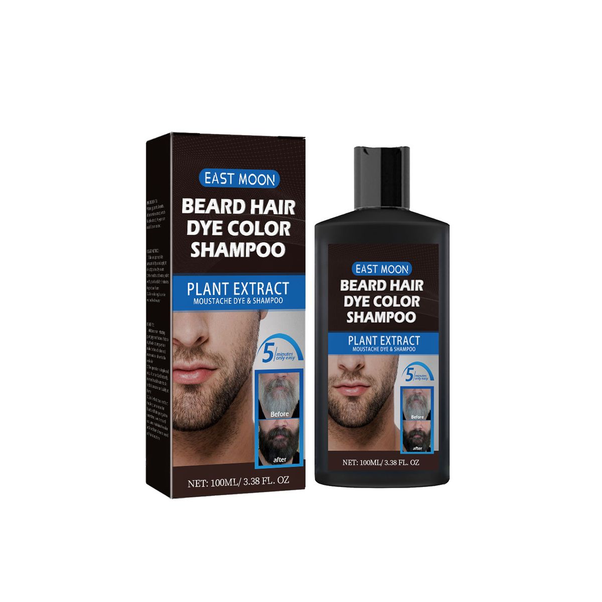 East Moon Colora rapidamente i capelli e la barba da uomo con un agente nero per la cura dei capelli a secco_voghion.com
