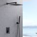 Shower System Shower Faucet Combo Set Wall Mounted With 12" Rainfall Shower Head And Handheld Shower Faucet, Matte Black Finish With Brass Valve Rough-In_voghion.com
