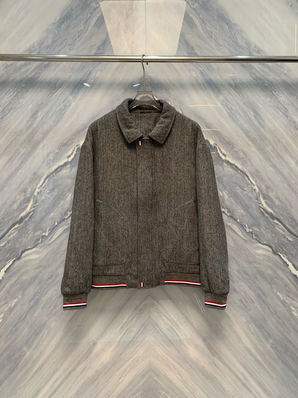 Turn-Down Collar Herringbone Wool Blend Coat Premium Appreciation In The Palace Of High-End Men's Fashion_voghion.com