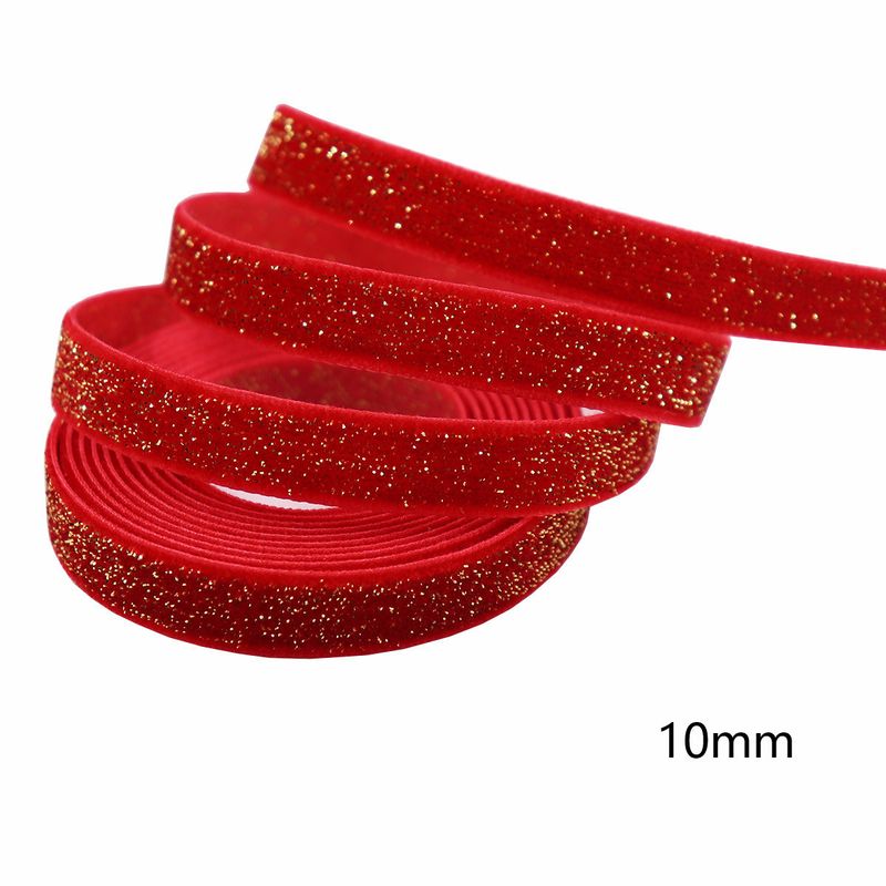 Ruban de velours de Noël, ruban de fête rouge du nouvel an, ruban d'emballage de boîte-cadeau, décoration de scène de vacances_voghion.com