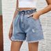 Women's Clothing Summer New Washed Elastic Waist Denim Flower Bud Shorts Trend_voghion.com