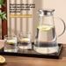 Set di tazze e caraffe per acqua fredda in vetro per uso domestico, resistenti alle alte temperature e di grande capacità_voghion.com