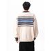 Maglione lavorato a maglia con cerniera e risvolto a righe color block da uomo, casual, ampio, autunno, inverno, cardigan_voghion.com