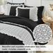 Breathable Queen Size Comforter Sets, All-Season Down-Alternative Quilt Set Black Ruffle Lace Craft Quilt Three Piece Set_voghion.com
