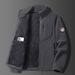 Men's Fleece Stand Collar Jacket, Windproof & Water-Resistant Zip-Up Winter Coat With Thick Polar Fleece Lining, Multi-Pocket Outdoor Sportswear_voghion.com