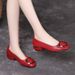 Scarpe basse singole da donna, suola morbida antiscivolo, comode, tacco spesso, scarpe piccole in pelle, scarpe da mamma alla moda da donna con testa rotonda_voghion.com