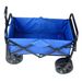 Folding Wagon Garden Shopping Beach Cart (Blue)_voghion.com