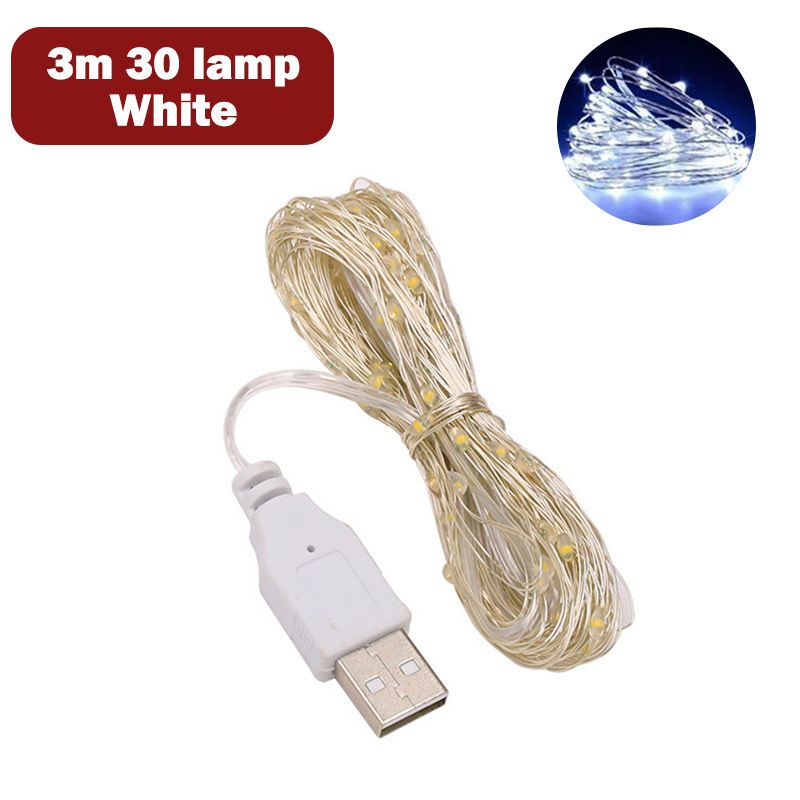 Guirlande lumineuse LED en fil de cuivre USB, lumière colorée, décoration de Noël, étoile, atmosphère_voghion.com