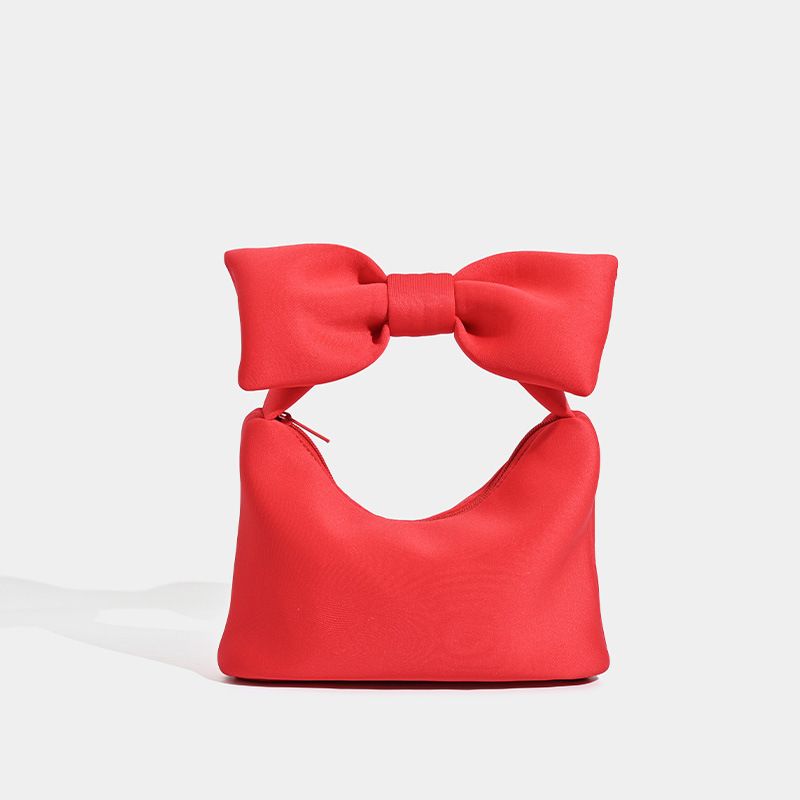 Neue koreanische rosa Weltraum-Baumwolle, super schöne große Schleife, Hand-Mini-Armbandtasche, modisch und exquisit_voghion.com