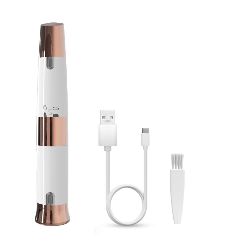 2-in-1 USB Electric Trimmer - Lipstick Shape Eyebrow Shaver & Facial Hair Remover For Women_voghion.com