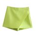 2025s Women's Fashion Skirt Pants Versatile Solid Color Casual Irregular High Waist Shorts_voghion.com