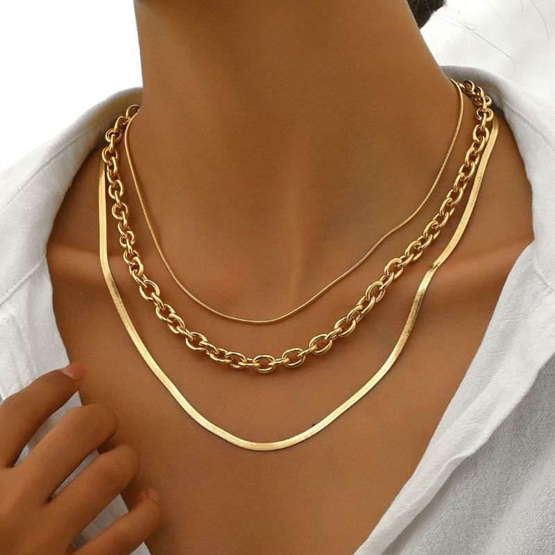 MultiLayer For Lxalry Handmade E Electroplated Necklace Layered For Jewelry Chain Necklace Durable Designer Gift Women GoldTone_voghion.com