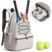Portable Tennis Backpack Large Capacity Ball Pack Racket Storage Daypack Outdoor Pickleball Bag With Shoe Compartment_voghion.com