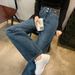 Gerade Jeans mit hoher Taille für Damen im Frühjahr und Herbst 2025, neue lockere und dünne Drapierung, schmale Version, weite Wischhose mit weitem Bein, Flut_voghion.com