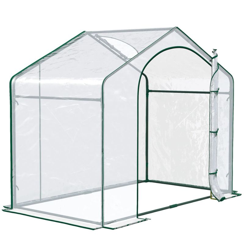 Steel Flowers, Greenhouse, Vent Door, Saplin Garden Plastic Top House, Portable Frame Cover, Hot Vegetables, For Walk-in Zipper_voghion.com