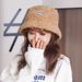 Hat girl autumn and winter  literature and art small fresh fisherman hat ins trend letter embroidery lamb wool basin hat_voghion.com