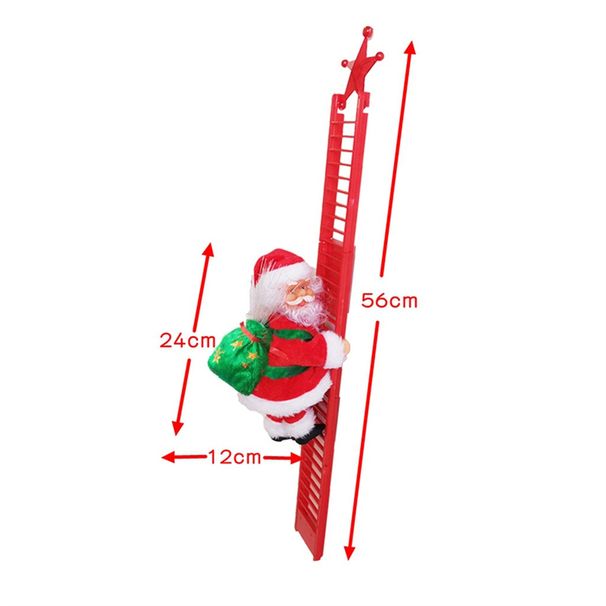 2024 Santa Claus Doll Climbing Ladder With Music Christmas Tree Ornaments Decorations For Home 2023 Navidad New Year Kid_voghion.com