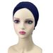 Women's Hijab solid color bottoming hat comfortable breathable hat modal cotton forehead cross two way turban hat_voghion.com