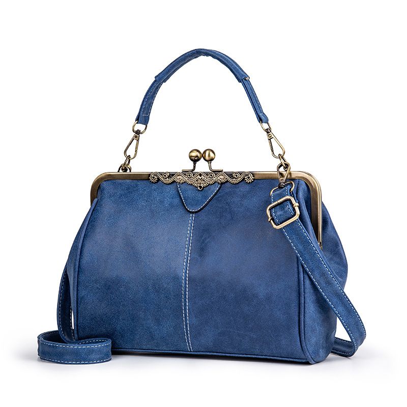 2023 primavera e l'estate nuova borsa da donna portatile singola spalla borsa da donna obliqua borsa con clip in pelle opaca Borsa postino retrò britannico_voghion.com